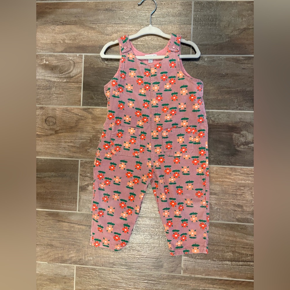 Maison Me Baby Gigi Dusty Pink Floral Overalls